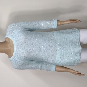 Women's Vioblu Small Light blue sparkly knit sweater